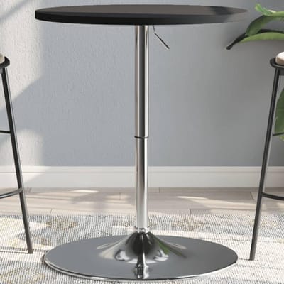 Bartafel - Statafel Bistrotafel - Eten Drinken - In hoogte verstelbaar - 60 x 60 x 90 cm - Zwart