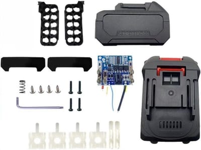 Batterij Opbergdoos - Accu Behuizing - Gereedschap Organiseren - Veelzijdige Compatibiliteit - 10 x 8 x 7 cm - Zwart