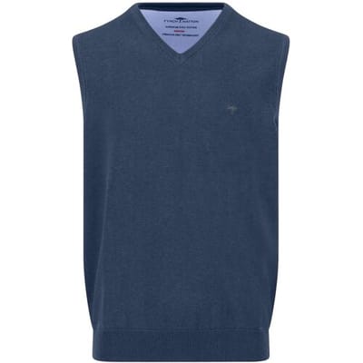 Fynch-Hatton Slip-Over Uni Color V-Neck Slipover Superfine Cotton Night / male