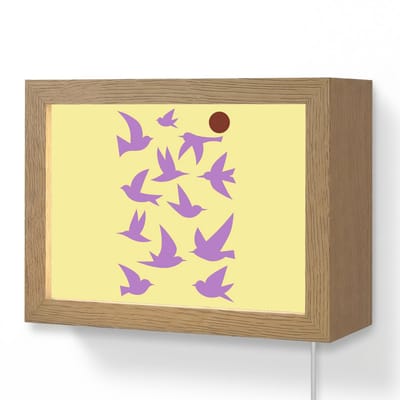 Wandlamp 20x15 cm - Oplaadbaar - Vogels - Cirkel - Geel - Beweging - Wandlampen binnen woonkamer - Slaapkamer lamp met kabel - Decoratieve nachtlamp - Vloerlamp snoer