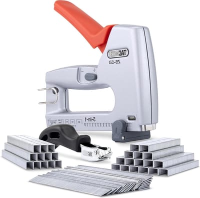 Heavy Duty 5-in-1 Metalen Niet- en Nagelpistool - Inclusief 4000 Nietjes, 2000 Nagels en Nietverwijderaar