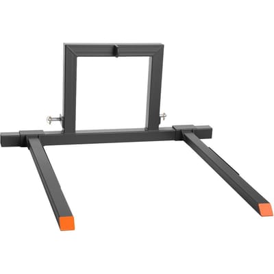 3-Punts Hefinrichting Palletvorken, 680 kg Klembare Palletvorken, 128 cm Totale Lengte Robuuste Tractorvork met 73,5-117 cm Verstelbare Vorkbreedte, Snel