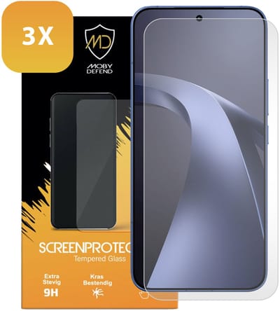3-Pack MobyDefend Screenprotectors - Geschikt voor Xiaomi 17T Pro - Case-Friendly Screensavers - Gehard Glas