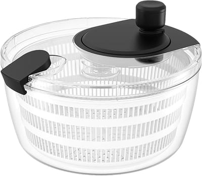 Slacentrifuge Met Deksel - Groente Droger - Salade Bereiden - Eenvoudig Draaimechanisme - 4 Liter Capaciteit - Zwart