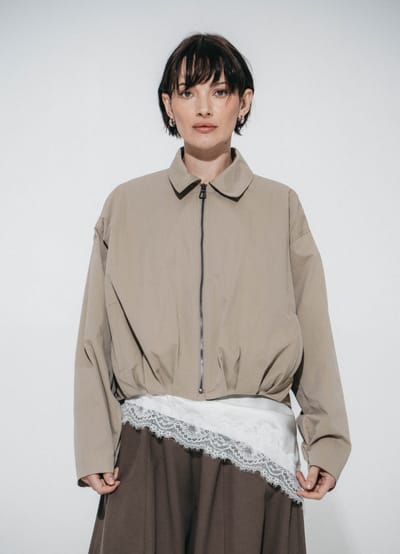 Blaze pleated bomber jacket | Grayish Green - Grayish Green / S