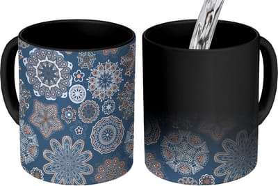Magische Mok - Foto op Warmte Mokken - Koffiemok - Patronen - Ornament - Versiering - Magic Mok - Beker - 350 ML - Theemok