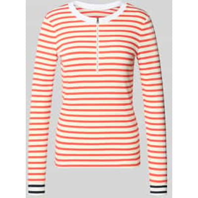 Shirt met lange mouwen met ronde hals en ritssluiting