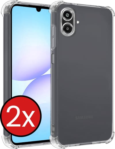 Hoesje - 2 Stuks - Geschikt voor Samsung Galaxy A07 - Sterk & Shockproof - Back Cover - Siliconen Case - Telefoon Hoes Shock Proof - Telefoonhoes - Transparant