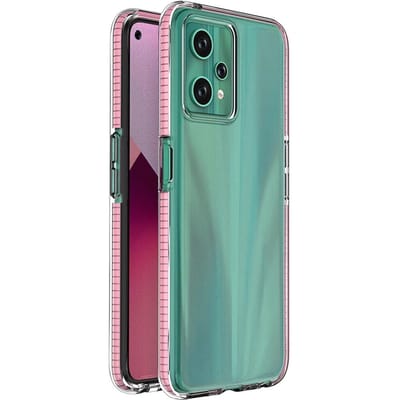 Hurtel Spring Case for Realme 9 Pro Silicone Cover with Frame Light Pink