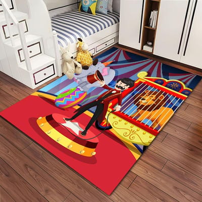 Circusvoorstelling Groot Oppervlak Tapijt voor Woonkamer Thuis Kinderslaapkamer Sofa Deurmat Vloerkleden Antislip Decor Kinderen Cadeau 40x60cm (16x24in)