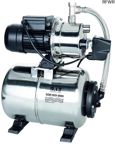 RFWR® Hydrofoorpomp met drukvat, roestvrij staal, debiet tot 4.350 l/u en opvoerhoogte tot 50 m
