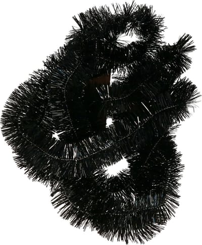 Inge Christmas Goods Kerstslinger - zwart - folie - 270 cm - lametta - kerstboomslinger