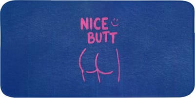 WC mat 120x60 cm - Antislip - Brutaal - Grappig - Blauw - Toiletmat - Vloermat - Douchemat - Toilet tapijt - Toiletmatten