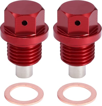2 Set M14x1.5 Oil Drain Plug - Aluminium Legering - Met 2 Pakking - Rood
