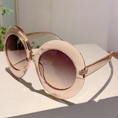Oversized Ronde Zonnebril Dames Heren Luxe Vintage Designer Groot Montuur UV400 Zonnebrillen voor Buiten Reizen Punk as the photo