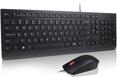 Lenovo Essential Wired Combo - keyboard and mouse set - QWERTY - US with Euro symbol - black Input Device - Keyboard and mouse set - Engels - Zwart