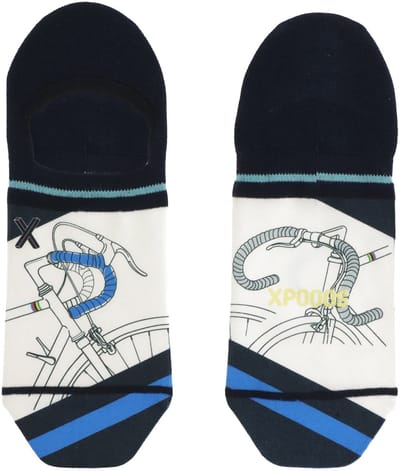 XPOOOS - Bike Line Art Heren Footies - 1-Pack - Maat 39/42