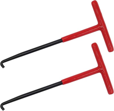 Uitlaat veerhaken set voor motorfiets en bromfiets - T-haak - Veertrekker - Metalen trampoline - 16 x 8,2 cm