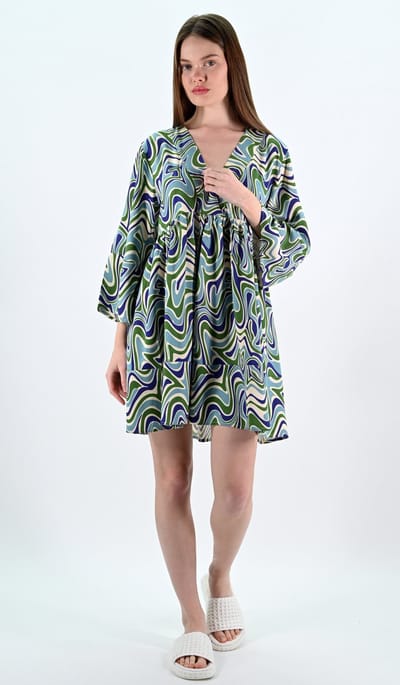 YesMooi - Mini Jurk met Golvend Motief - Zomerjurk - M (38)