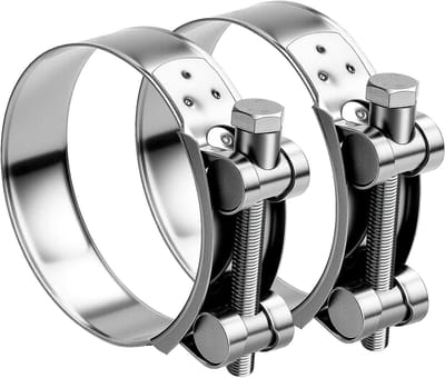 Duurzame RVS Slangklemmen 80-85mm voor Uitlaatpijp - 2 Stuks, Heavy Duty, Breedte 24mm, Geschikt voor Slangen en Hookah Aansluitingen