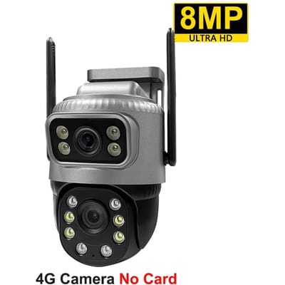 Caméra IP 4G à double objectif 8MP 4K, étanche, moniteur de Surveillance extérieure, maison intelligente, Vision nocturne, V380 Pro, Protection de sécurité CCTV 8MP Camera