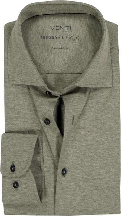 VENTI CASA MODA comfort fit overhemd - jersey - lichtgroen - Strijkvriendelijk - Boordmaat: 40 (EU maat: M)