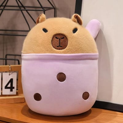 Capibara Knuffel Simulatie Capibara Melkthee Pluizige Pop Knuffeldieren Bubble Grappig Cadeau Voor Kerst 20cm