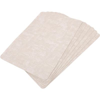 6-delige Tafelmat Set Kunstleer Waterolie Hittebestendig Multifunctionele Gestructureerde Placemat voor Restaurants Keukens beige