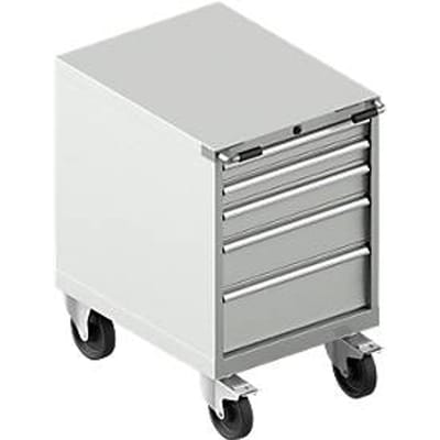 Schäfer Shop Select Gereedschapskast verrijdbaar WSK 36-27, 5 laden, H 920 mm, enkele vergrendeling, staal, 200 kg draagvermogen, lichtgrijs/lichtgrijs