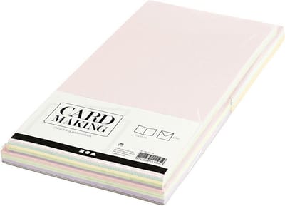 Creativ Company Kaarten & Enveloppen Pastelkleuren 15x15cm 50 sets