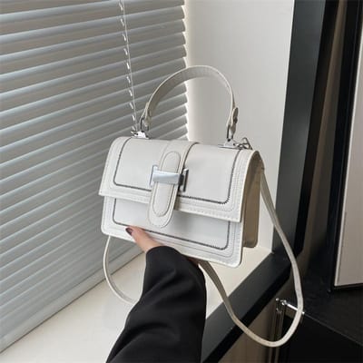 Nieuwe Mode Crossbody Tas Geborduurde Lijn Trendy Dames Tas Textuur Trendy Kleine Vierkante Tas Modieuze Handtas Schoudertas