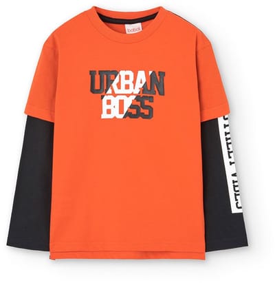 Boboli Knit T-shirt Met Lange Mouwen Oranje 4 Years Jongens
