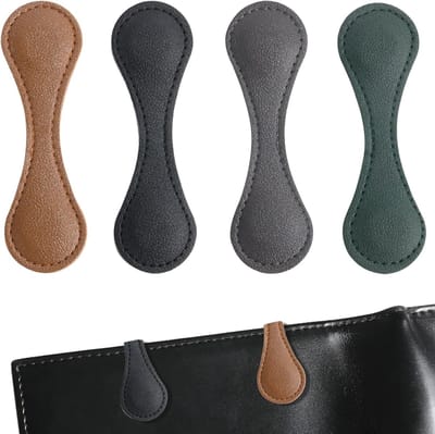 Leren Boekenlegger Set - 4 Stuks in Retro Kleuren, 10 x 3 cm - Gepersonaliseerde Draagbare Leren Markers voor Boekenliefhebbers