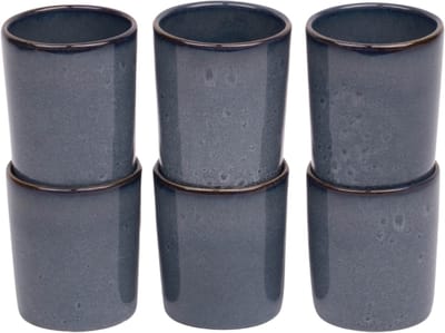 Kade 171 Amadora koffiekopjes 6 stuks 150 ml - stoneware blauw met aqua