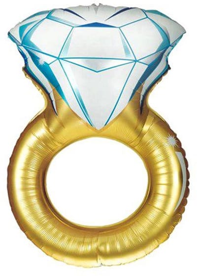 Folieballon Huwelijk - Trouwring - 94 cm - Helium- en Luchtvulling