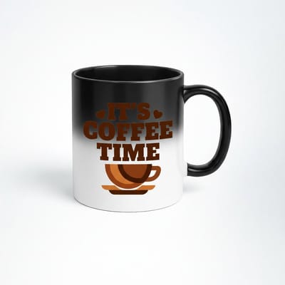Magische Mok 'IT'S COFFEE TIME' - Warmtegevoelige Koffiemok met Leuke Tekst