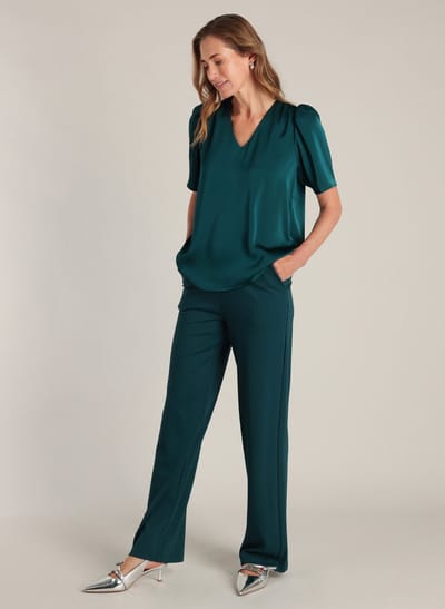 YEST Paloma Essential Bottoms - Teal Green - maat W40 / L30