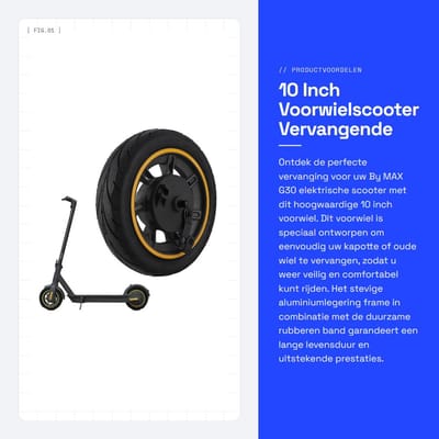 Dailygoods - 10 Inch Voorwielscooter - Vervangende Pneumatische Band - Duurzaam - Tubeless Band - Geschikt voor G30 - 60/70-6.5