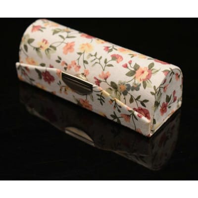Vrouwen Make-up Opbergdoos Lippenstift Doos Met Spiegel Bloem Afdrukken Enkele Lippenstift Opbergdoos Cosmetische Zakken
