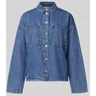 Oversized overhemdblouse in denimlook model 'Enza'