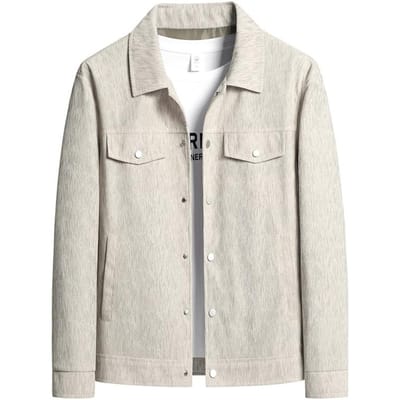 Herfst Nieuwe Revers Corduroy Jas Heren Jeugd Mode Casual Korte Werkkleding Trend Jas Heren 3XL white