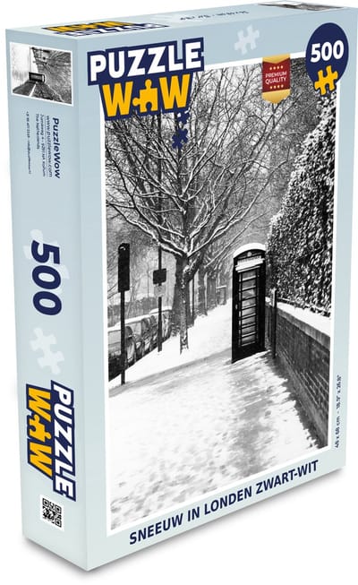 Puzzel Sneeuw in Londen zwart-wit - Legpuzzel - Puzzel 500 stukjes