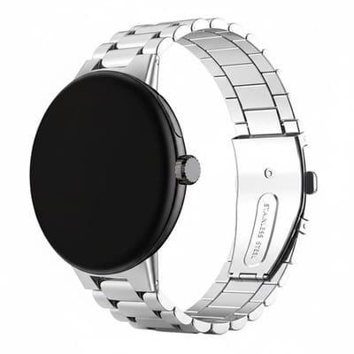 Titanium bandje - RVS - geschikt voor Google Pixel Watch 4 (45mm) / Pixel Watch 3 (45mm) - stalen schakelband met vlindersluiting - zilver
