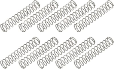 Compressieve veren 0,5 mm draad, 5 mm buitendiameter, 25 mm lengte - Set van 10 stuks roestvrijstaal