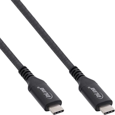 InLine® USB4-kabel, USB-C male/male, 8K60Hz, zwart, 1,5m