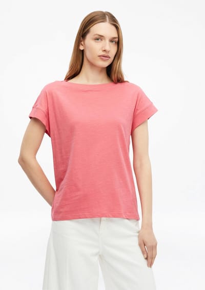 Mouwloos T-shirt van gemêleerd garen casual snit en ronde hals dames s.Oliver
