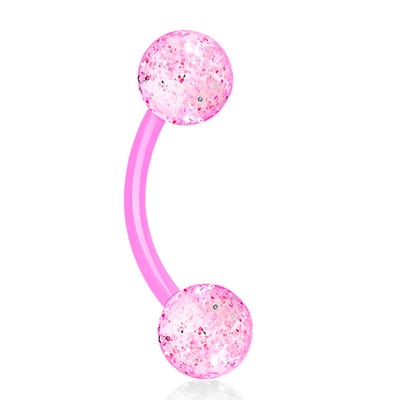 Piercing glitter 1.2x8 - roze - LMPiercings