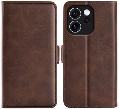 MobyDefend Hoesje - Geschikt voor Oppo Reno15 F / Oppo Reno15 FS - Luxe Wallet Book Case (Sluiting Zijkant) - Bruin