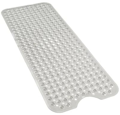 FLMHT Badmat Antislip, Langere Badmatten, Douchemat, Innovatieve 310 Bubble Massage Zuignappen, Machine Wasbaar, 101,6 x 40,6 cm, Helder Grijs