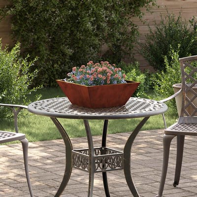 vidaXL - Plantenbak - 5 - st - Roestkleurig - 40 - x - 40 - x - 15 - cm - weervast - staal